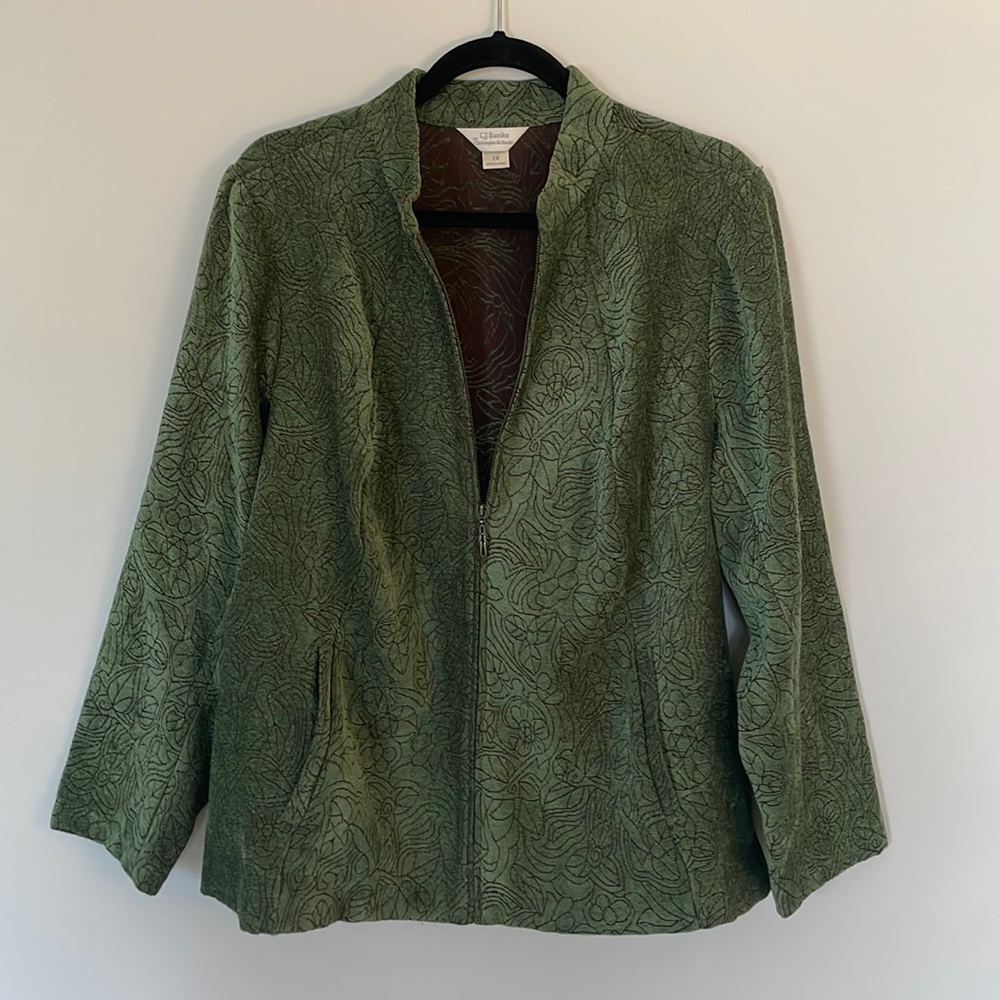 CJ Banks Green Jacket Size 1X